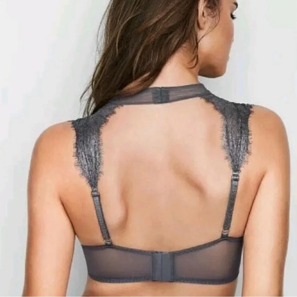 Victoria's Secret Dream Angels High Neck Chatilly Lace Demi Bra 32DD NWT $72 - Picture 3 of 7